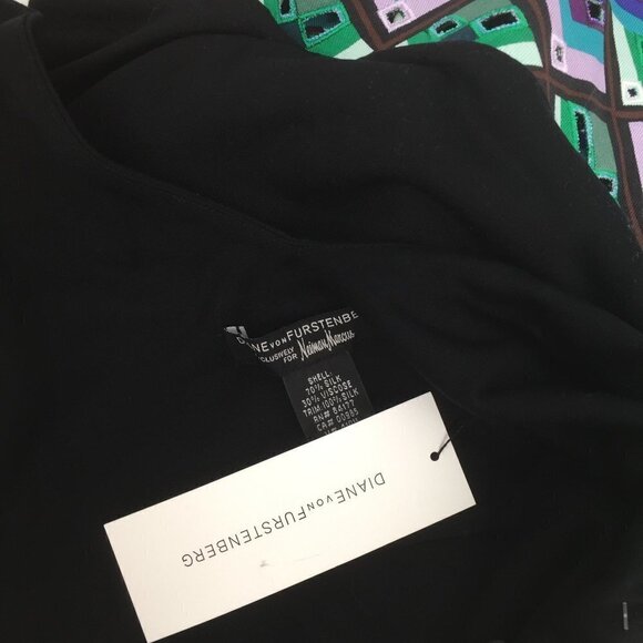 DVF Diane von Furstenberg Banded Fran plaid black tank cowl dress shift new 2 - Picture 5 of 6